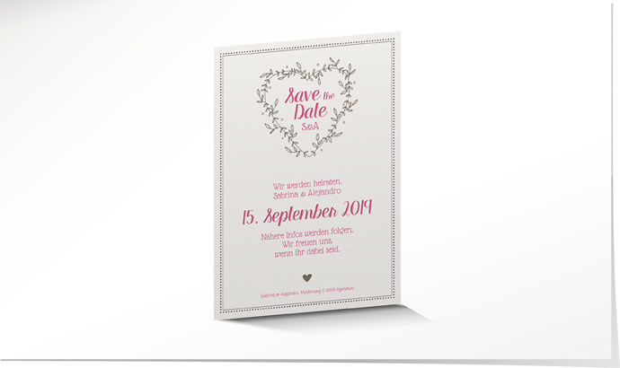 Save the Date Karte Letterpress 712 Save the Date Karte Letterpress