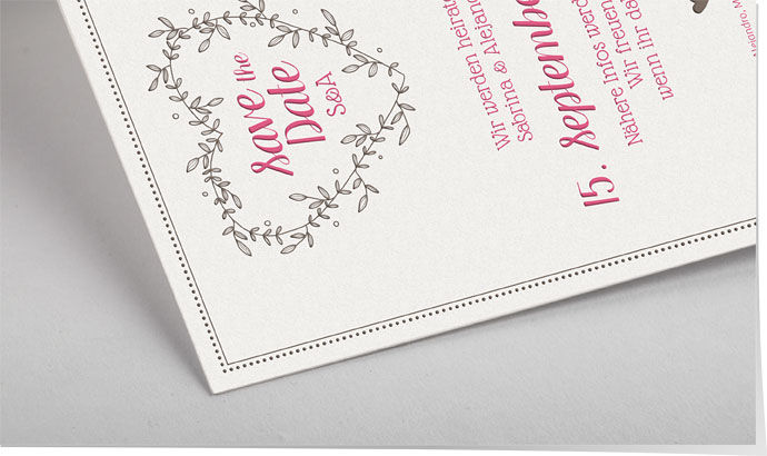 Save the Date Karte Letterpress 712 Save the Date Karte Letterpress