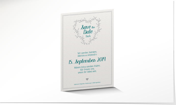 Save the Date Karte Letterpress 712 Save the Date Karte Letterpress