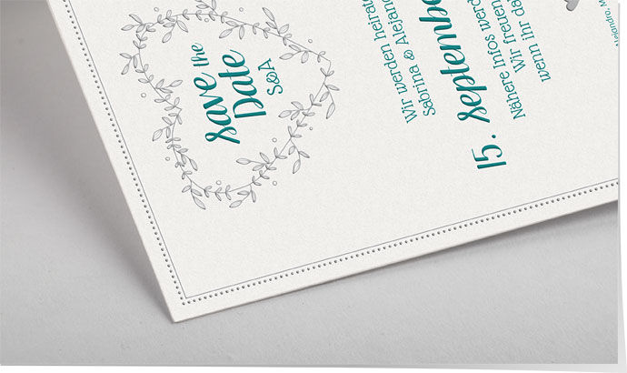 Save the Date Karte Letterpress 712 Save the Date Karte Letterpress