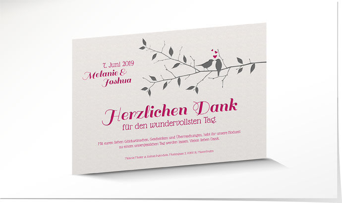 Dankeskarte Hochzeit Letterpress 715 Dankeskarte Hochzeit Letterpress