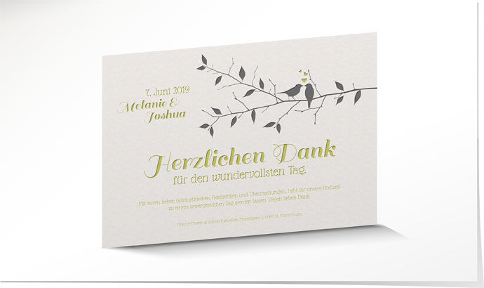 Dankeskarte Hochzeit Letterpress 715 Dankeskarte Hochzeit Letterpress