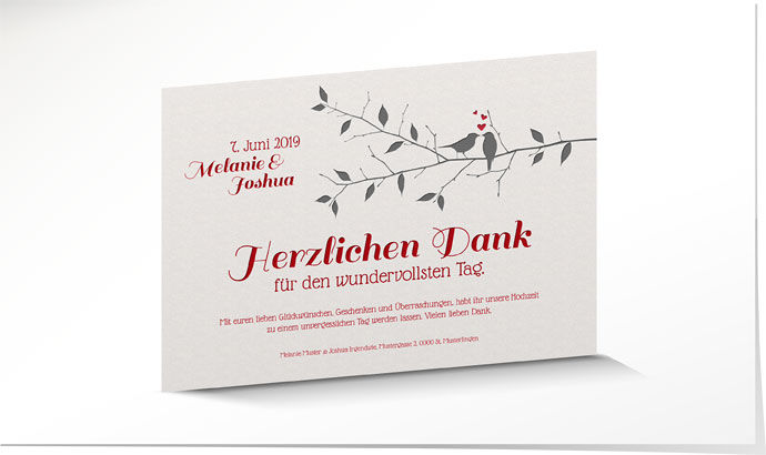 Dankeskarte Hochzeit Letterpress 715 Dankeskarte Hochzeit Letterpress