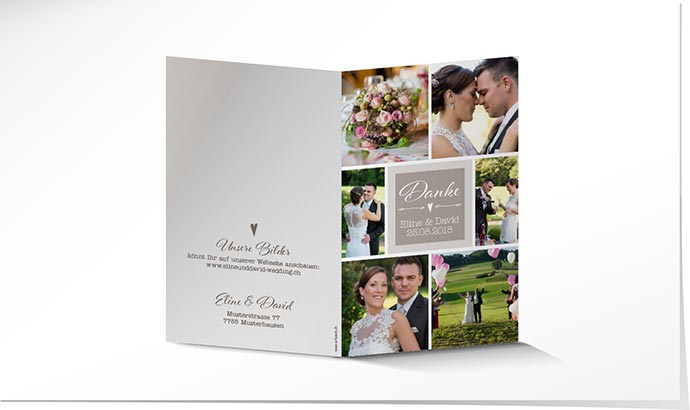 Dankeskarte Hochzeit 735 Dankeskarte Hochzeit