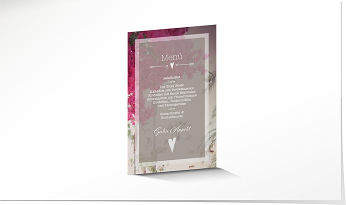 Menükarte Hochzeit 735 Menükarte Hochzeit