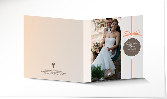 Dankeskarte Hochzeit 736 Dankeskarte Hochzeit