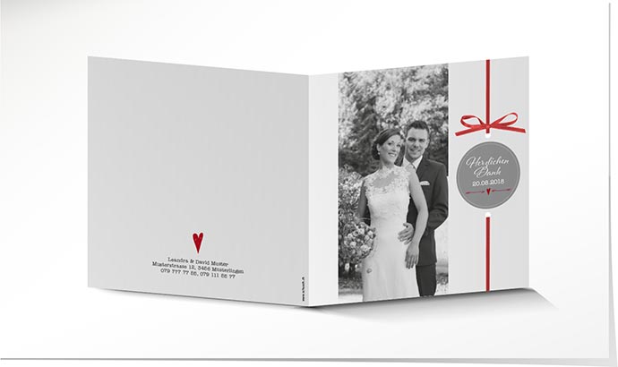 Dankeskarte Hochzeit 736 Dankeskarte Hochzeit