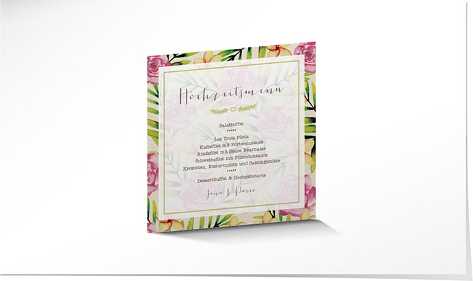 Menükarte Hochzeit 738 Menükarte Hochzeit