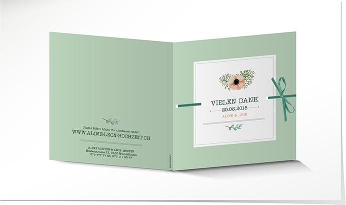 Dankeskarte Hochzeit 739 Dankeskarte Hochzeit