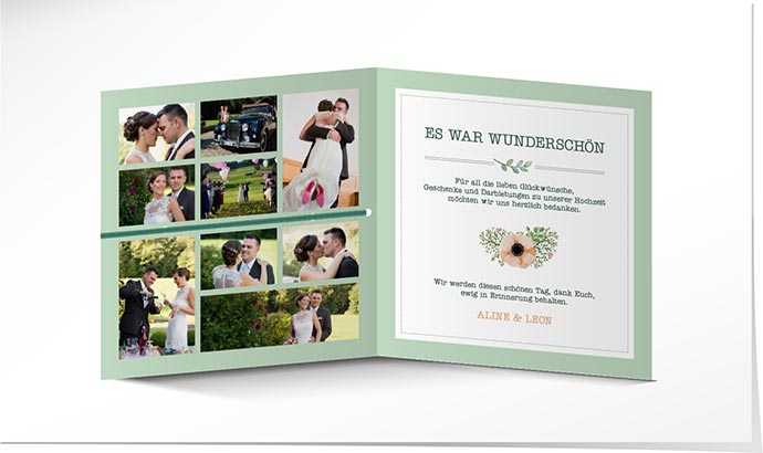 Dankeskarte Hochzeit 739 Dankeskarte Hochzeit