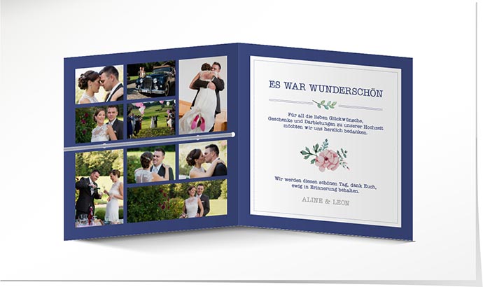 Dankeskarte Hochzeit 739 Dankeskarte Hochzeit