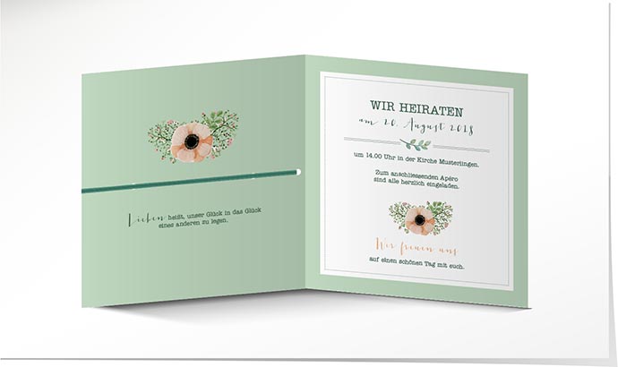 Hochzeitseinladung 739 Hochzeitskarte
