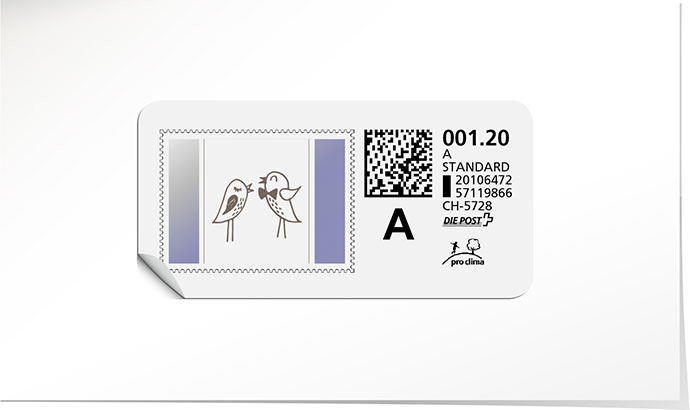 A-Post-Briefmarke 740 marineblau