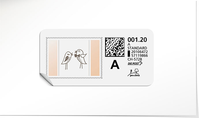 A-Post-Briefmarke 740 géranium