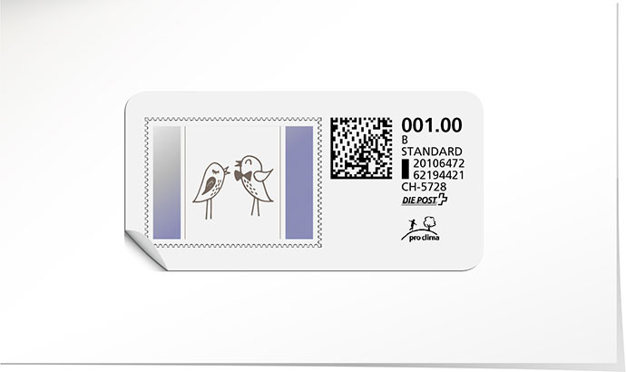 B-Post-Briefmarke 740 marineblau