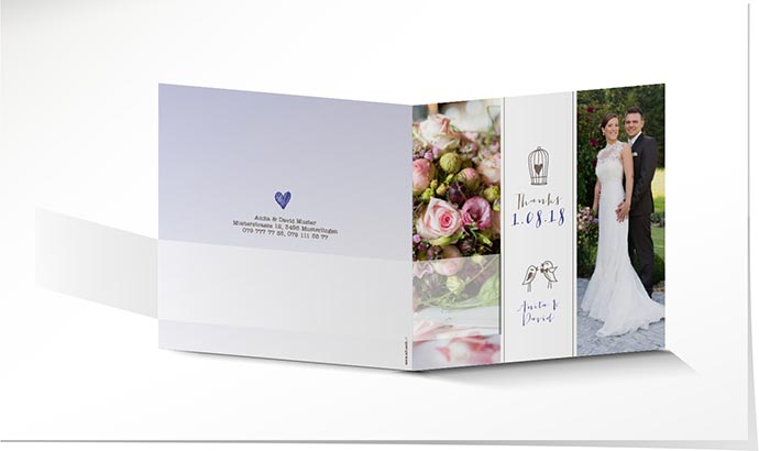 Dankeskarte Hochzeit 740 Dankeskarte Hochzeit
