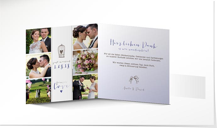Dankeskarte Hochzeit 740 Dankeskarte Hochzeit