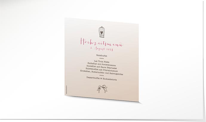 Menükarte Hochzeit 740 Menükarte Hochzeit