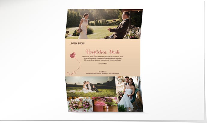 Dankeskarte Hochzeit 741 Dankeskarte Hochzeit