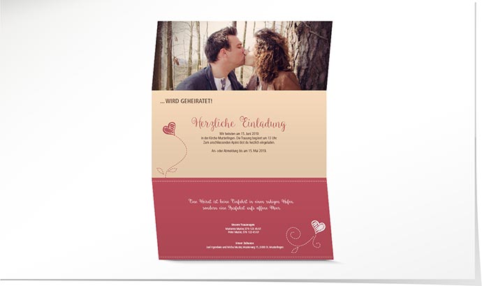Hochzeitseinladung 741 Hochzeitskarte