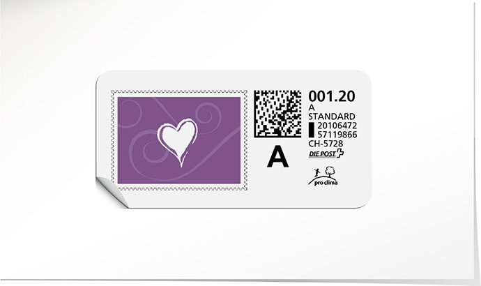 A-Post-Briefmarke 743 violet