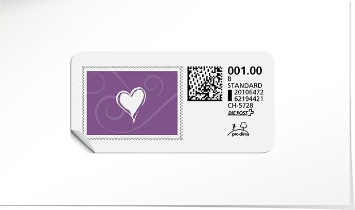 B-Post-Briefmarke 743 violet
