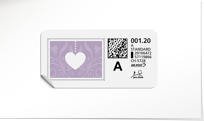 A-Post-Briefmarke 748 violet