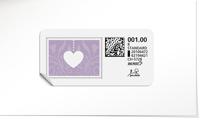 B-Post-Briefmarke 748 violet