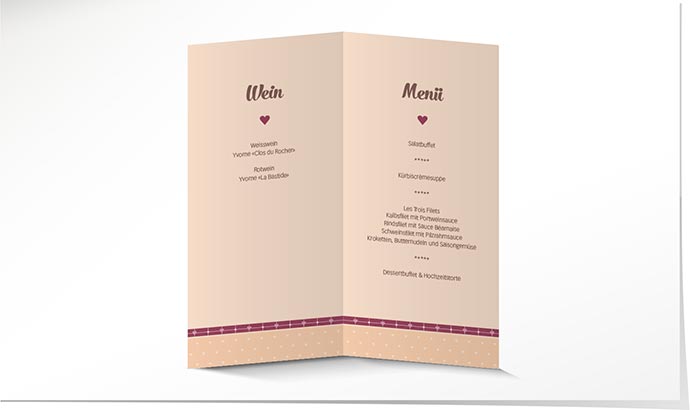 Menükarte Hochzeit 749 Menükarte Hochzeit