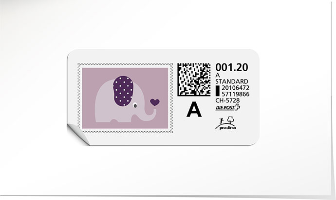 A-Post-Briefmarke 751 purple