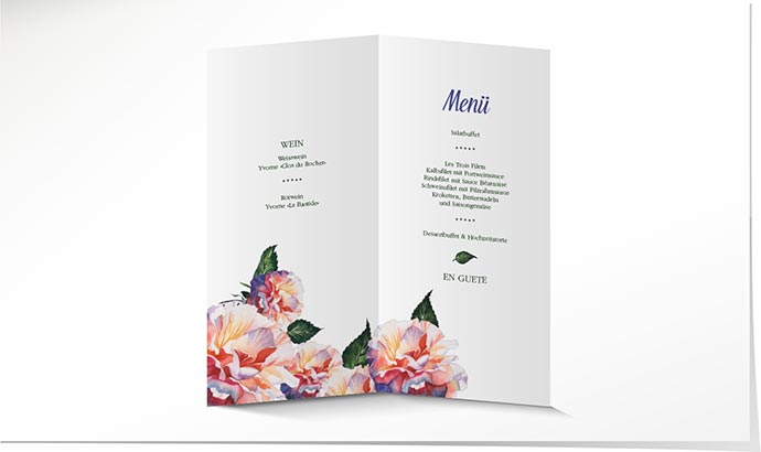 Menükarte Hochzeit 765 Menükarte Hochzeit