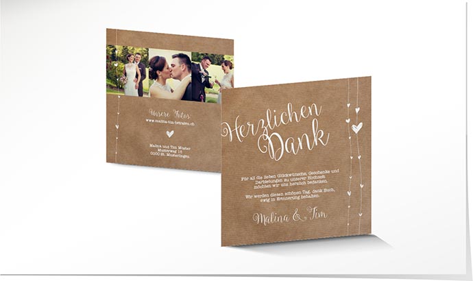 Dankeskarte Hochzeit Lasercut 767 Dankeskarte Hochzeit