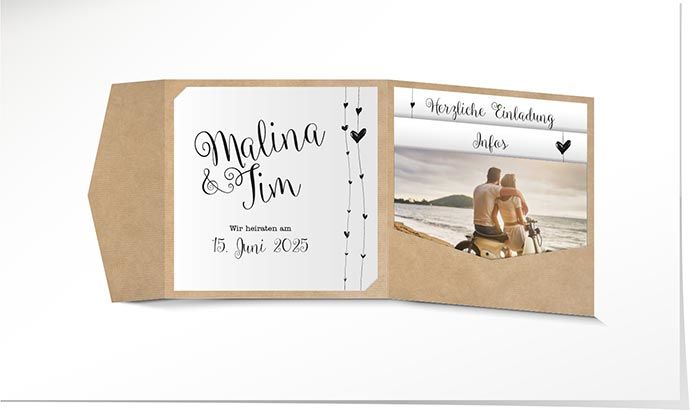 Hochzeitseinladung Pocketfolder 767 Hochzeitskarte