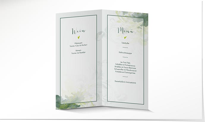 Menükarte Hochzeit 769 Menükarte Hochzeit