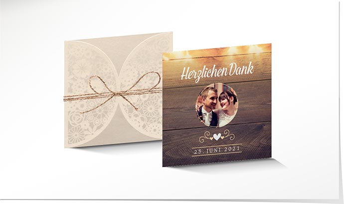 Dankeskarte Hochzeit Lasercut 771 Dankeskarte Hochzeit