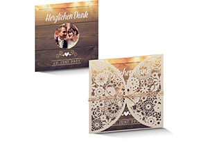 Dankeskarte Hochzeit Lasercut 771