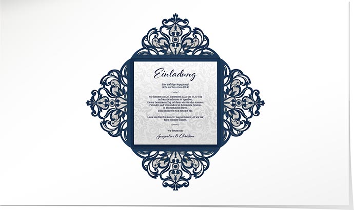Hochzeitseinladung Lasercut 786 Hochzeitskarte