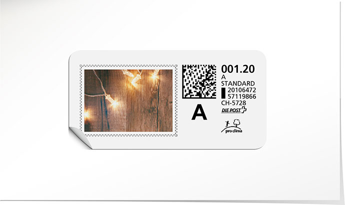 A-Post-Briefmarke 864 mit Holz-Optik