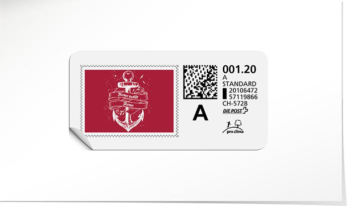 A-Post-Briefmarke 872 ultra red
