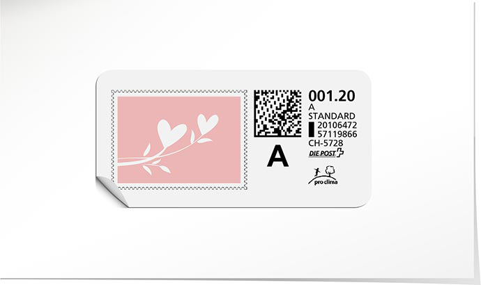A-Post-Briefmarke 883 rosa