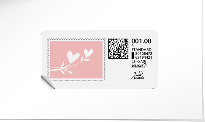 B-Post-Briefmarke 883 rosa