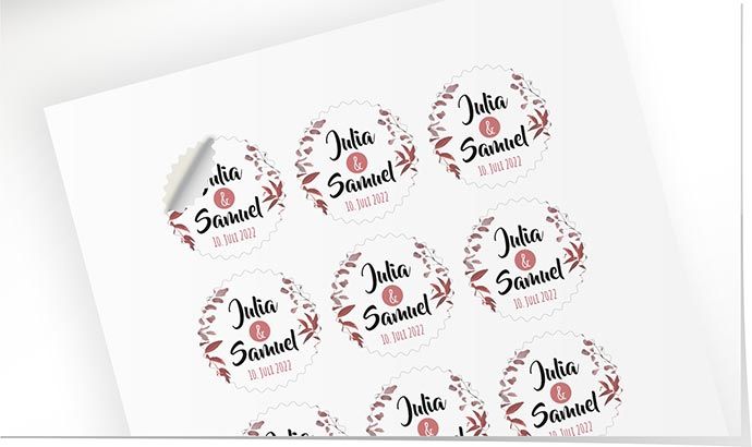 Aufkleber Hochzeit 884 Hochzeitsaufkleber
