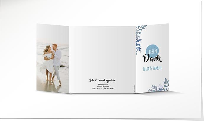 Dankeskarte Hochzeit 884A Dankeskarte Hochzeit