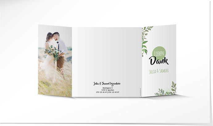 Dankeskarte Hochzeit 884A Dankeskarte Hochzeit