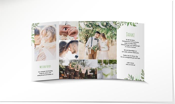 Dankeskarte Hochzeit 884A Dankeskarte Hochzeit