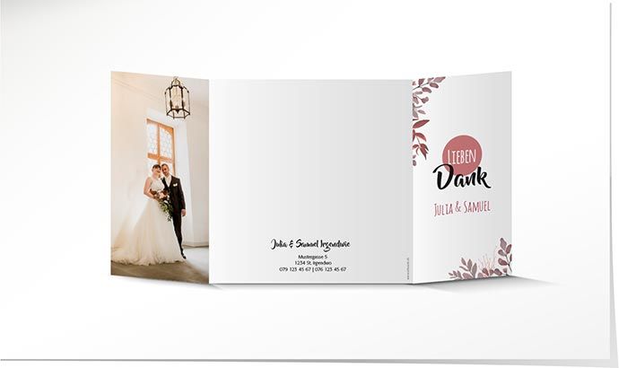 Dankeskarte Hochzeit 884A Dankeskarte Hochzeit