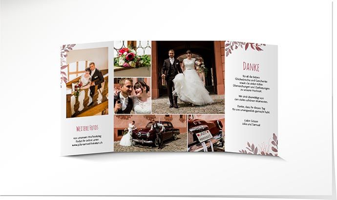 Dankeskarte Hochzeit 884A Dankeskarte Hochzeit