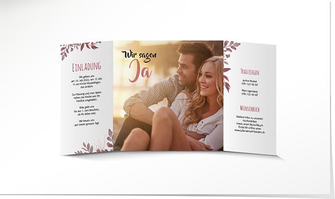 Hochzeitseinladung 884 Hochzeitskarte