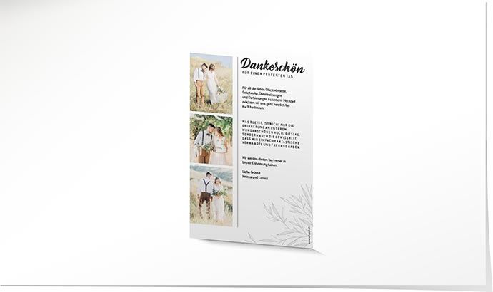 Dankeskarte Hochzeit 895 Dankeskarte Hochzeit