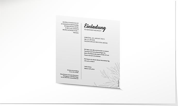 Hochzeitseinladung 895 Hochzeitskarte